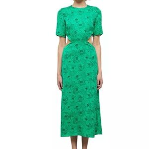 The Kooples Emerald Floral Midi Dress